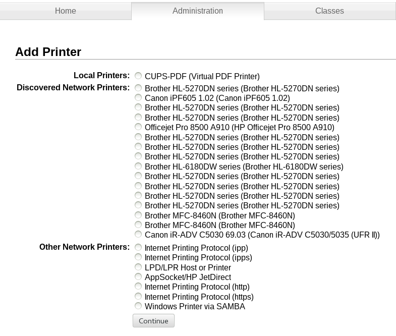 add printer dialog